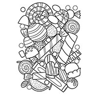 Candy coloring pages for Adults