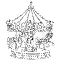 Carousel coloring pages for Adults