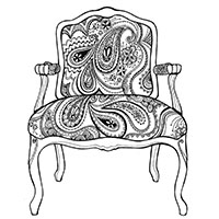 Chair coloring pages for Adults