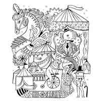 Circus coloring pages for Adults