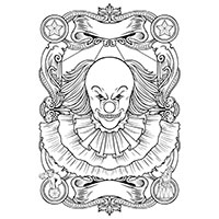 Clown coloring pages for Adults