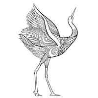 Crane coloring pages for Adults