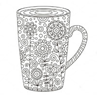 Cup coloring pages for Adults