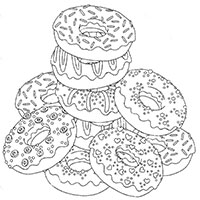 Donut coloring pages for Adults