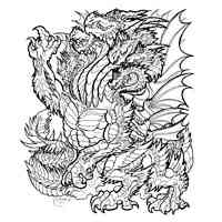 Dragon coloring pages for Adults