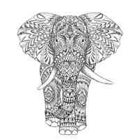 Elephant coloring pages for Adults