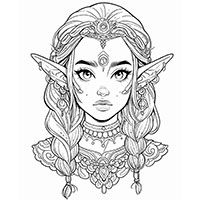 Elf coloring pages for Adults