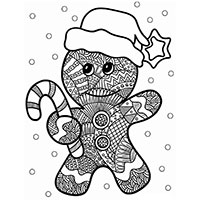 Gingerbread Man coloring pages for Adults