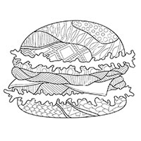 Hamburger coloring pages for Adults