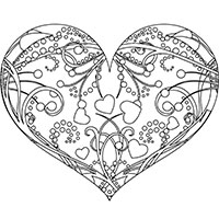 Heart coloring pages for Adults