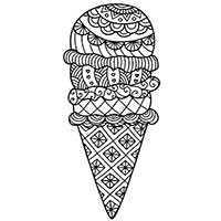 Ice Cream coloring pages for Adults