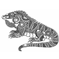 Iguana coloring pages for Adults