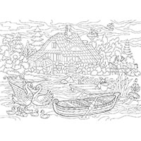 Lake coloring pages for Adults