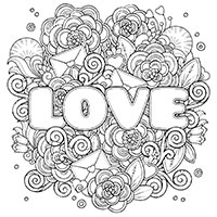 Love coloring pages for Adults