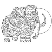 Mammoth coloring pages for Adults