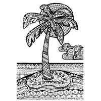 Palm Tree coloring pages for Adults