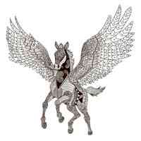Pegasus coloring pages for Adults