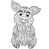 Pig coloring pages for Adults