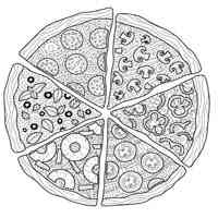Pizza coloring pages for Adults