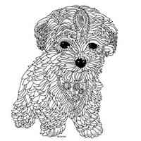 Puppies coloring pages for Adults