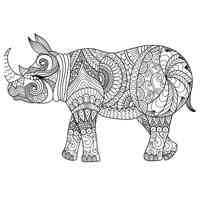 Rhino coloring pages for Adults