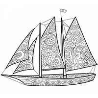 Sailboat coloring pages for Adults