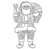 Santa Claus coloring pages for Adults