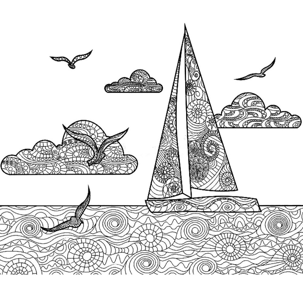 Seascape coloring pages for Adults