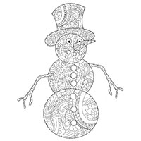 Snowman coloring pages for Adults