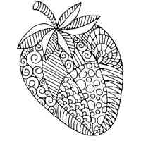 Strawberry coloring pages for Adults