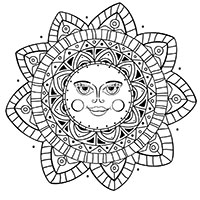 Sun coloring pages for Adults