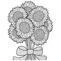 Sunflower coloring pages for Adults
