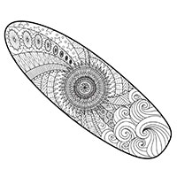 Surfboard coloring pages for Adults