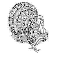 Turkey coloring pages for Adults