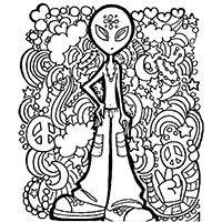 UFO coloring pages for Adults
