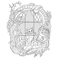 Window coloring pages for Adults