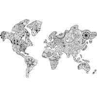 Раскраски Карта Мира Антистресс