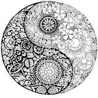 Yin and Yang coloring pages for Adults
