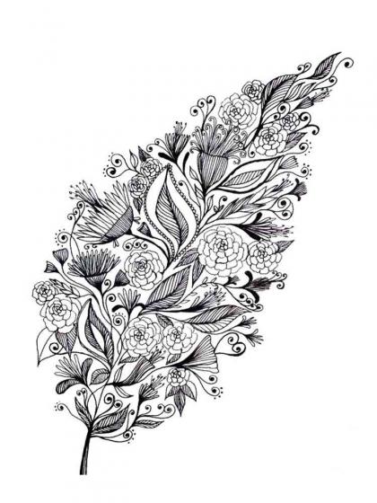 Leaves coloring pages for Adults