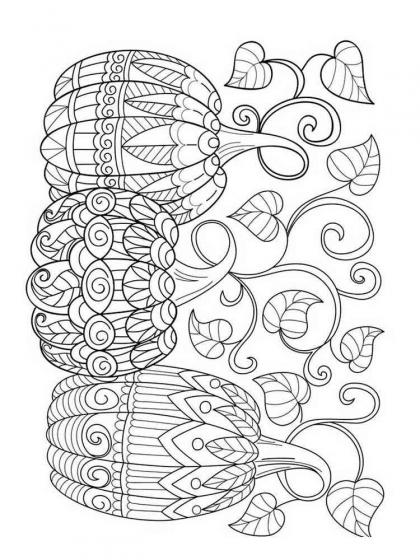 Pumpkin coloring pages for Adults